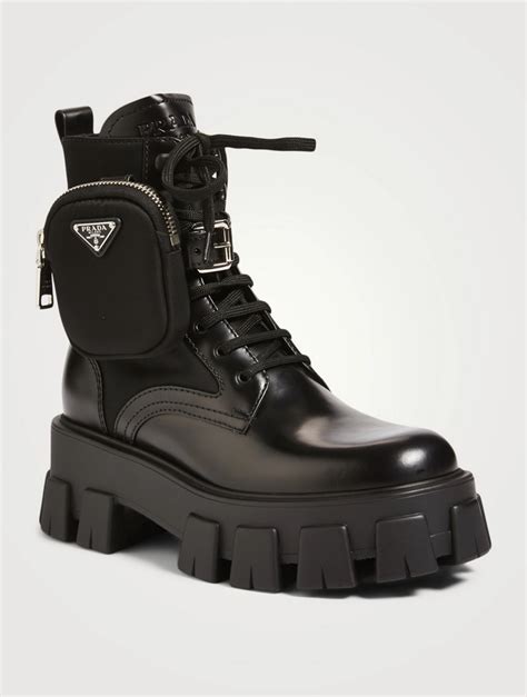 Prada combat boots with pouch